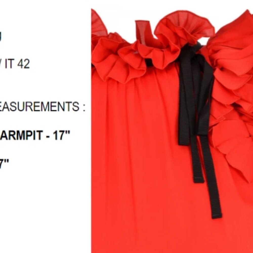 GUCCI Iconic Sleeveless Ruffle Cocktail Mini Dress in Red sz US 4-6 IT 42 $1620 - Picture 11 of 14